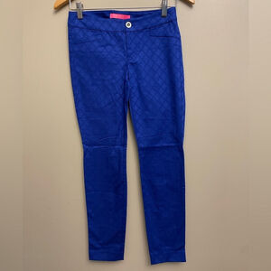 Lilly Pulitzer Kelly Ankle Pants Textured Vibrant Blue 00